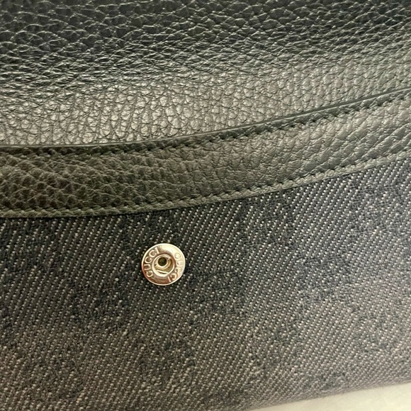 GUCCI Black Leather & Canvas GG Long Wallet 🔥 SALE - Picture 6 of 6